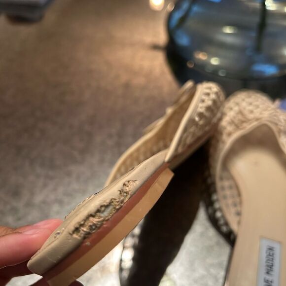 Steve Madden Birdee Raffia Mule Flats - Picture 3 of 6